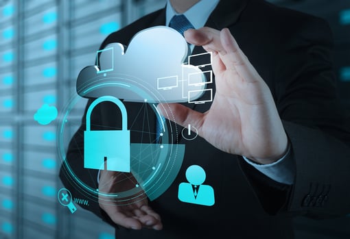 Cloud and technology graphic