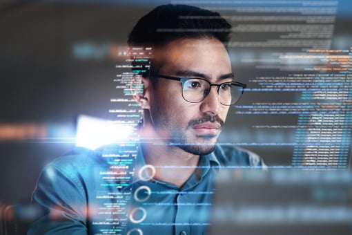 Guy looking at computer screen