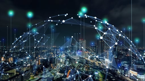 Smart city and communication network concept